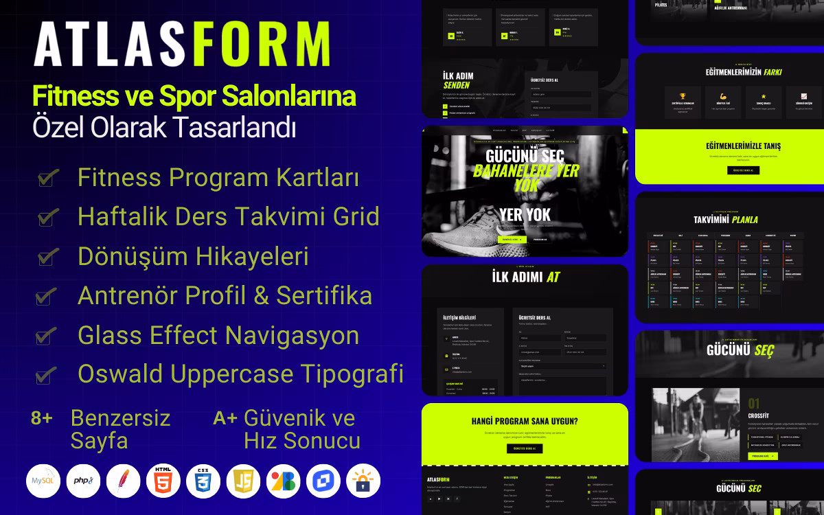 atlasform-spor-salonu-fitness-web-sitesi-temasi