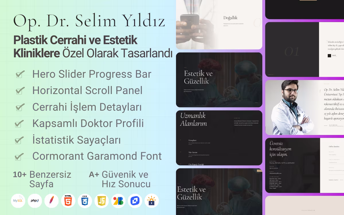 Dr. Selim - Plastik Cerrahi ve Estetik Klinik Web Sitesi Teması