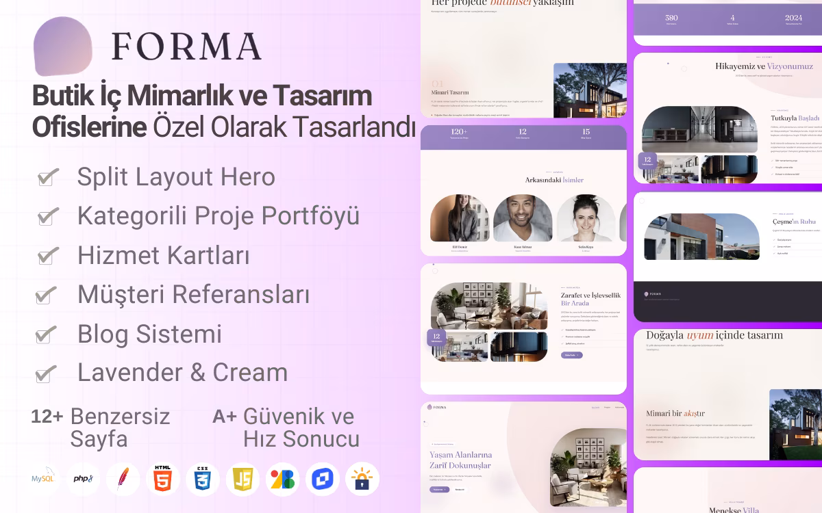 FORMA - Butik İç Mimarlık ve Tasarım Web Sitesi Teması