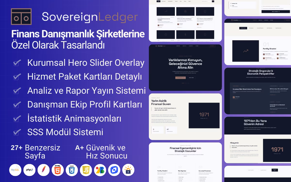 Sovereign Ledger - Finans Danışmanlık Web Sitesi Teması