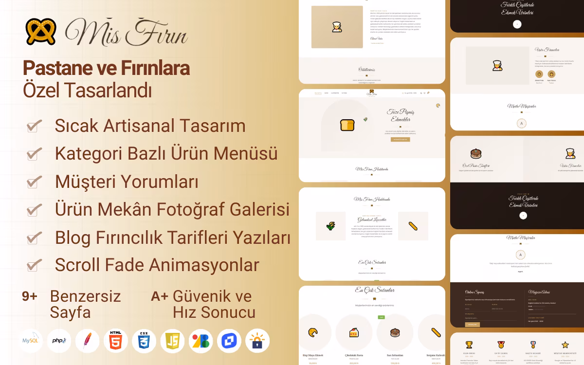 Mis Fırın - Pastane ve Fırın Web Sitesi Teması