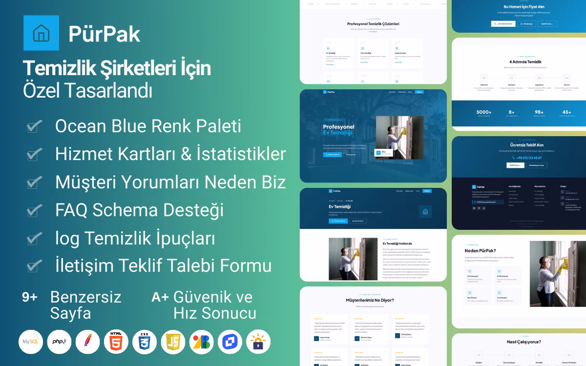 PurPak - Temizlik Hizmetleri Web Sitesi Teması