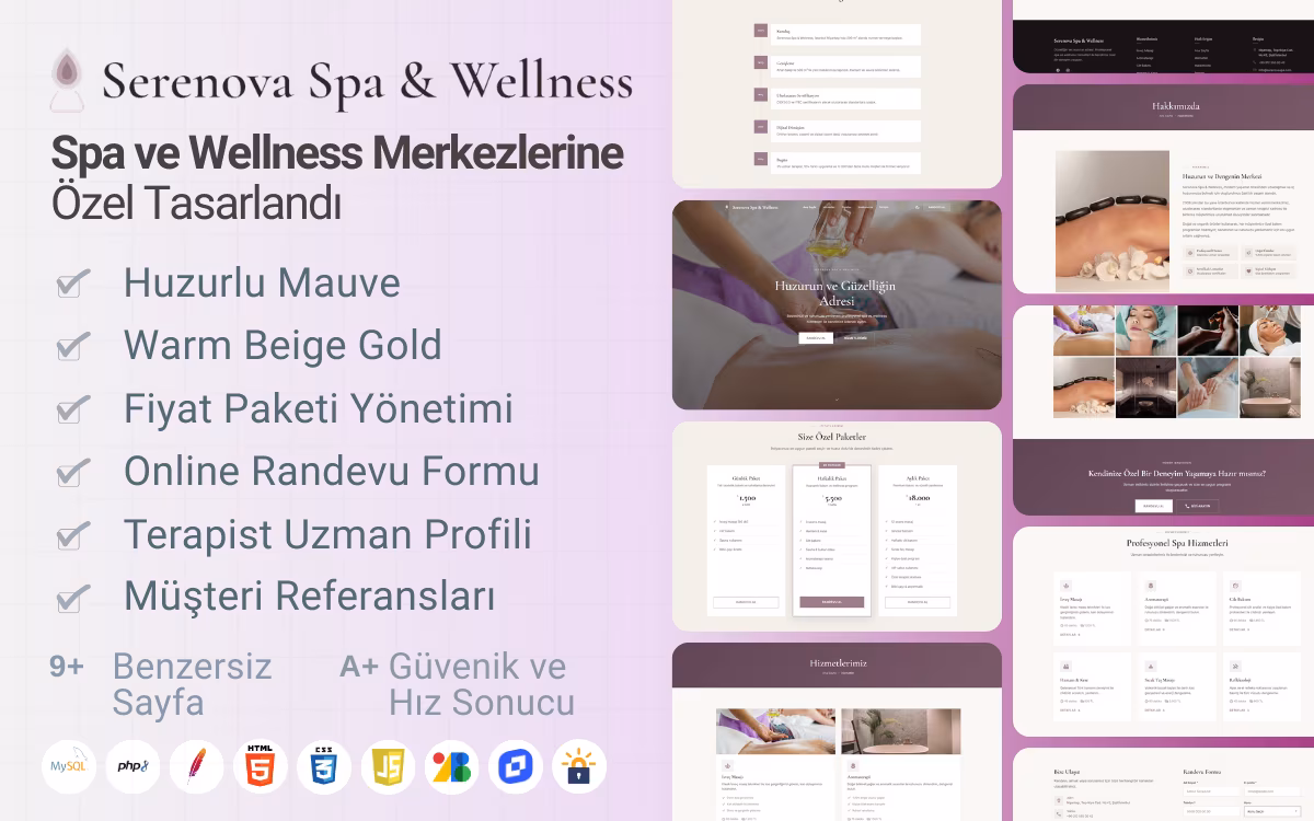 Serenova - SPA ve Wellness Merkezi Web Sitesi Teması