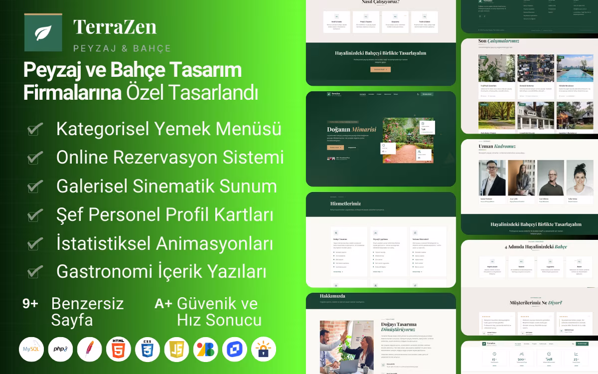 TerraZen - Peyzaj ve Bahçe Tasarım Web Sitesi Teması