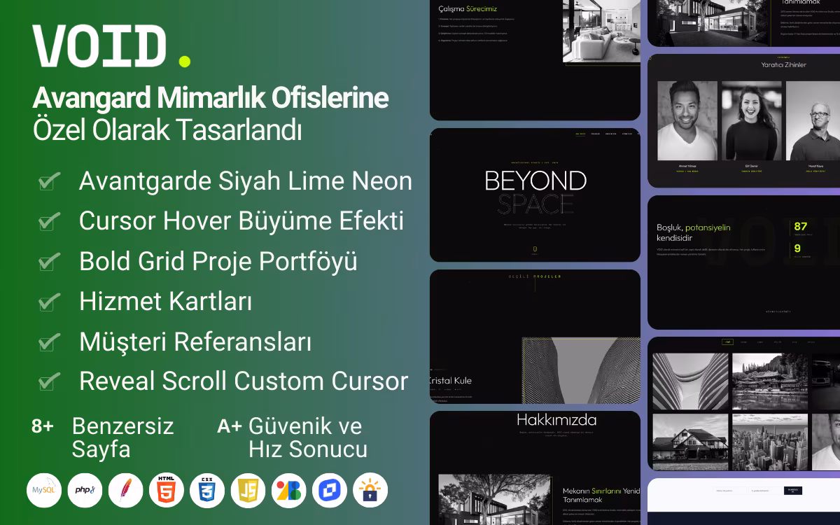 VOID - Avangard Mimarlık Web Sitesi Teması