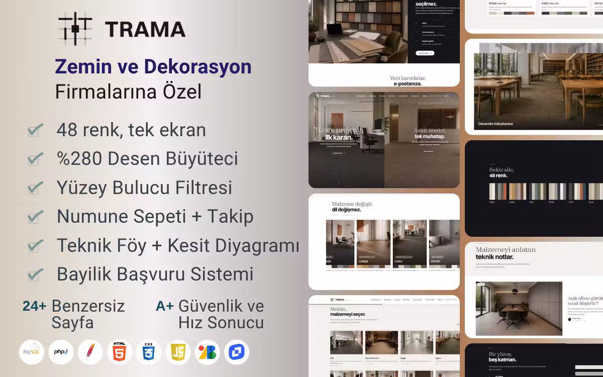 TRAMA Surface - Zemin ve Duvar Kaplamaları Web Sitesi Teması
