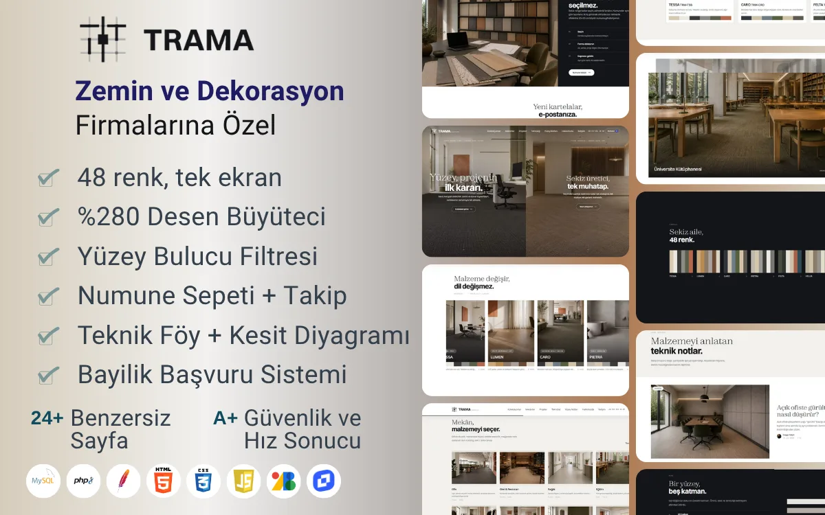 TRAMA Surface - Zemin ve Duvar Kaplamaları Web Sitesi Teması - Tema Önizleme