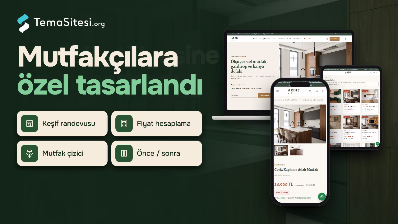 Ardıç Atölye - Ölçüye Özel Mutfak, Gardırop ve Banyo Dolabı Atölyesi Web Sitesi Teması