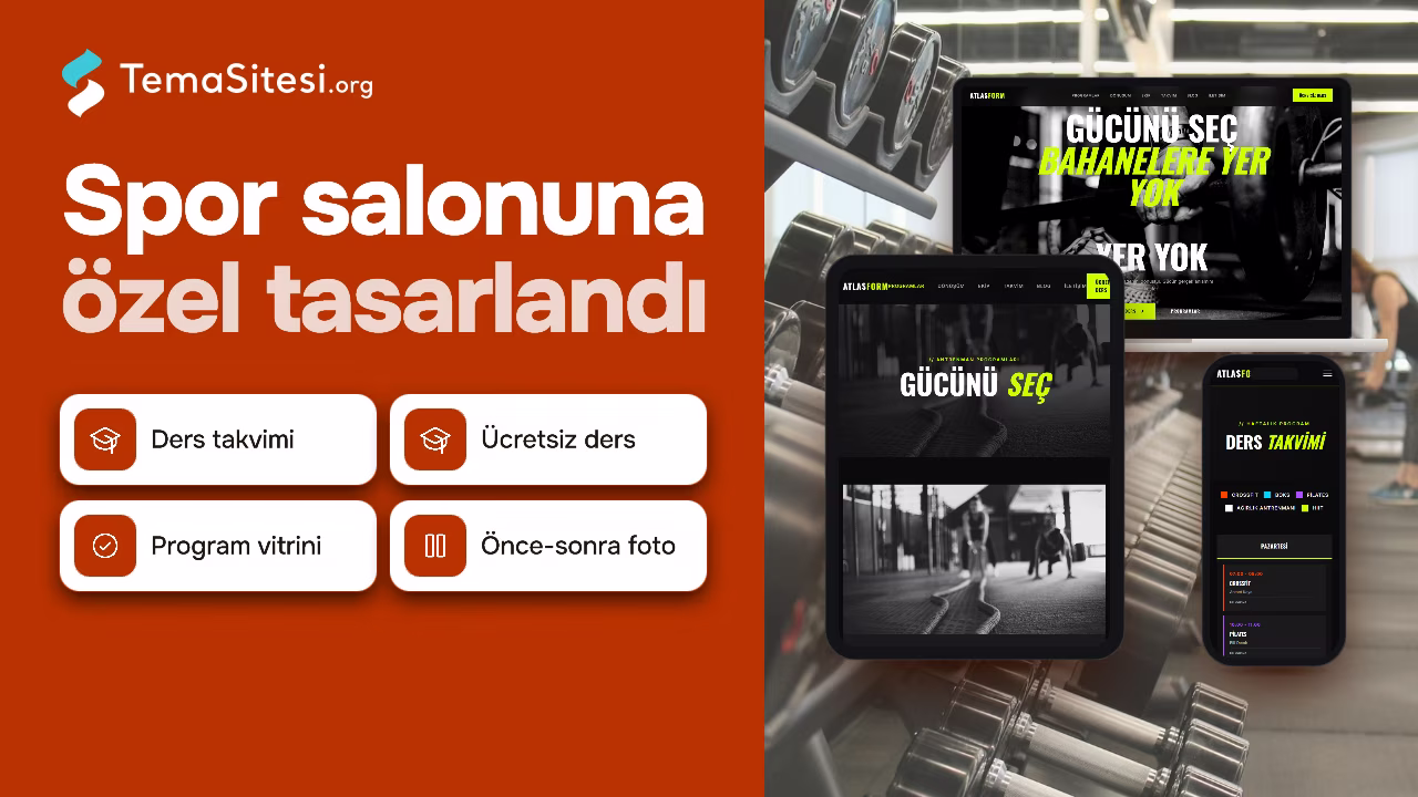 Atlas Form - Spor Salonu ve Fitness Web Sitesi Teması