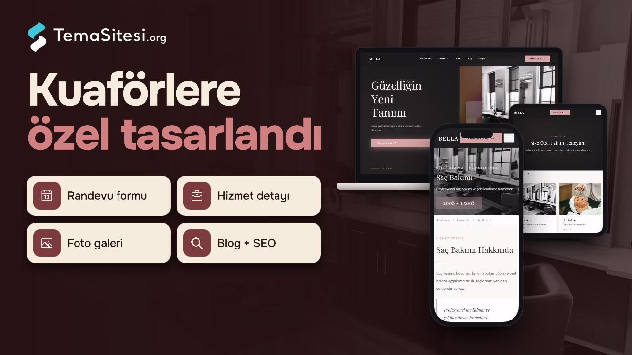 Bella Studio - Güzellik Salonu ve Kuaför Web Sitesi Teması