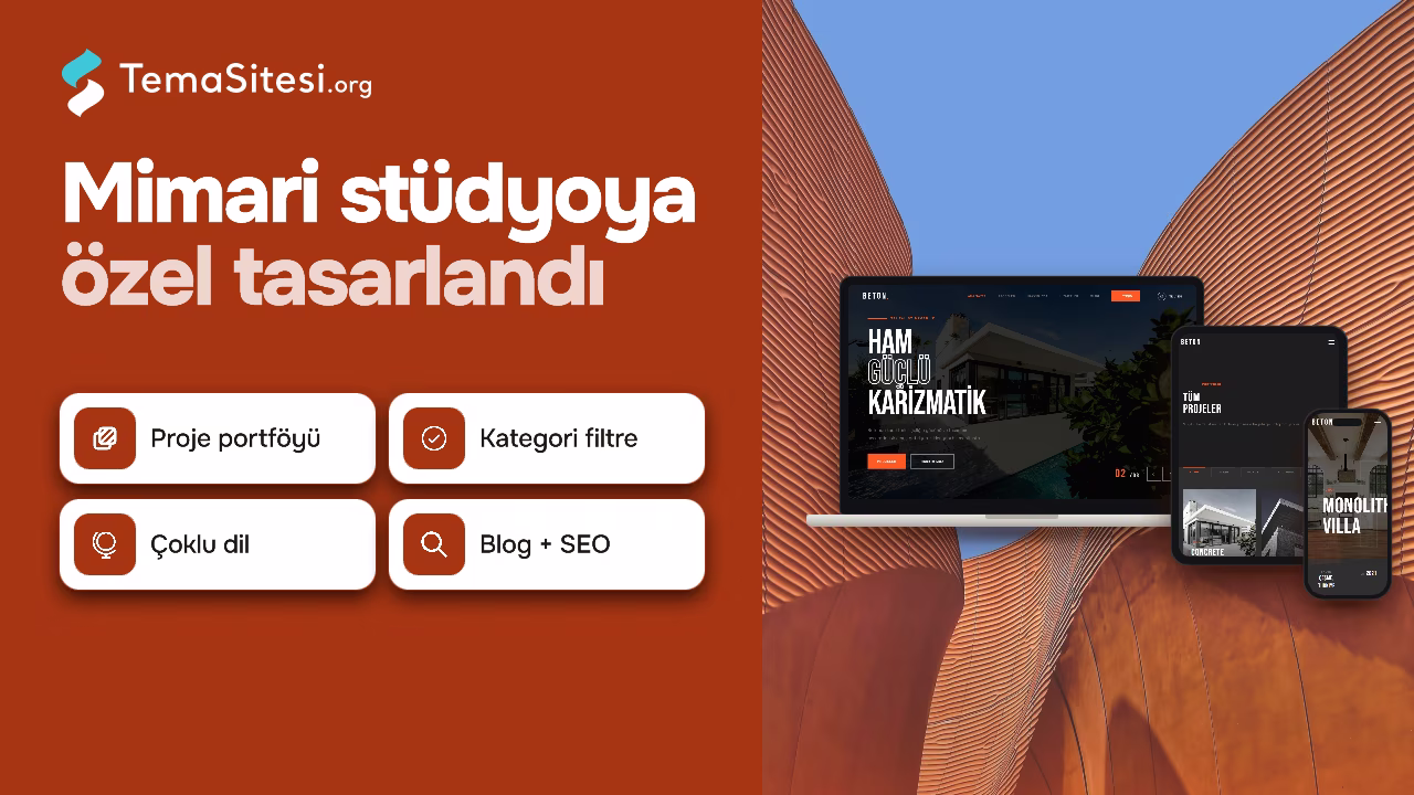 Beton - Brütalist Mimarlık ve İnşaat Firması Web Sitesi Teması
