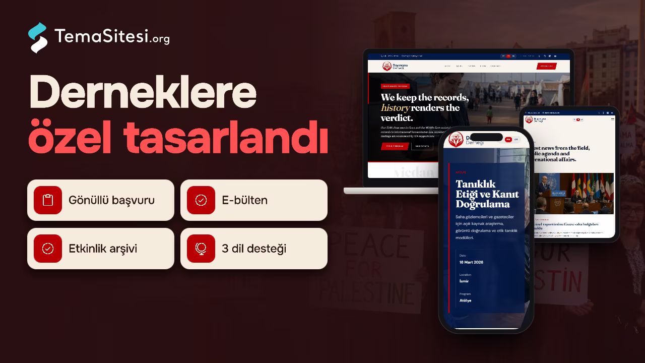 Dayanışma - STK, Dernek ve Vakıf Web Sitesi Teması