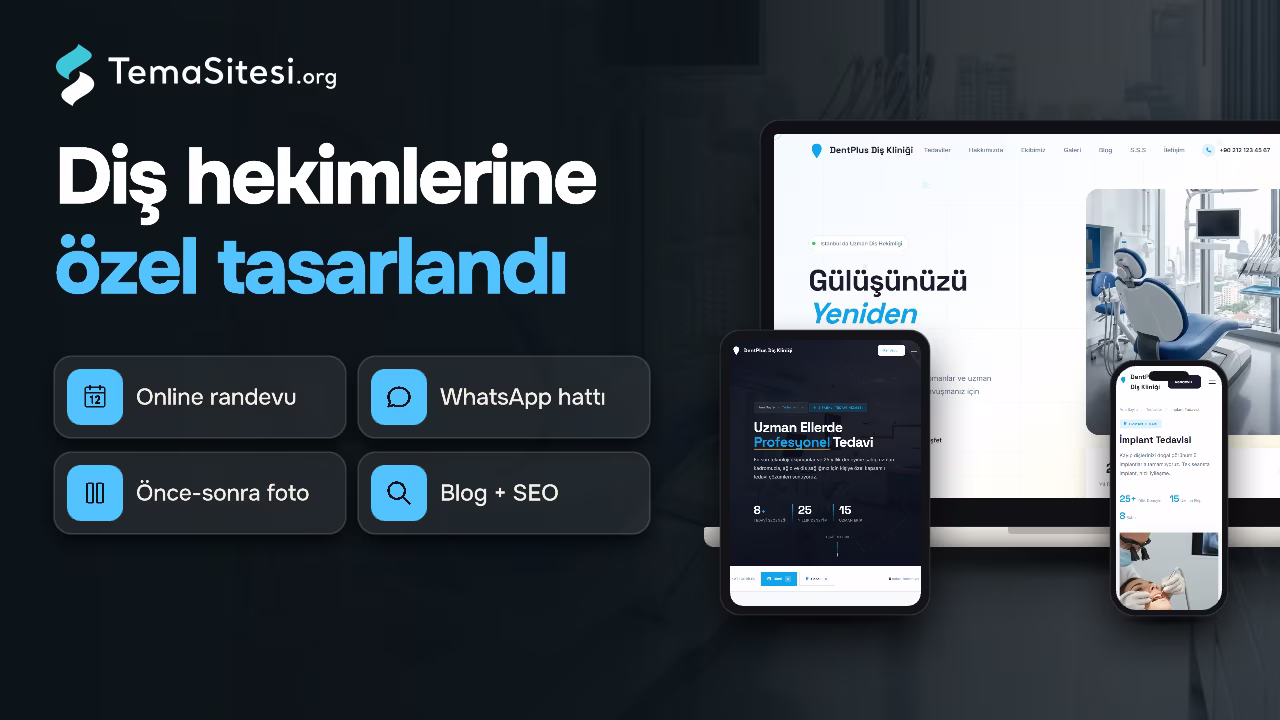 DentPlus - Diş Kliniği Profesyonel Web Sitesi