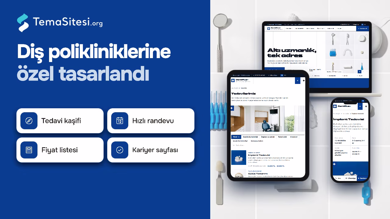 DentPlus - Diş Kliniği Profesyonel Web Sitesi