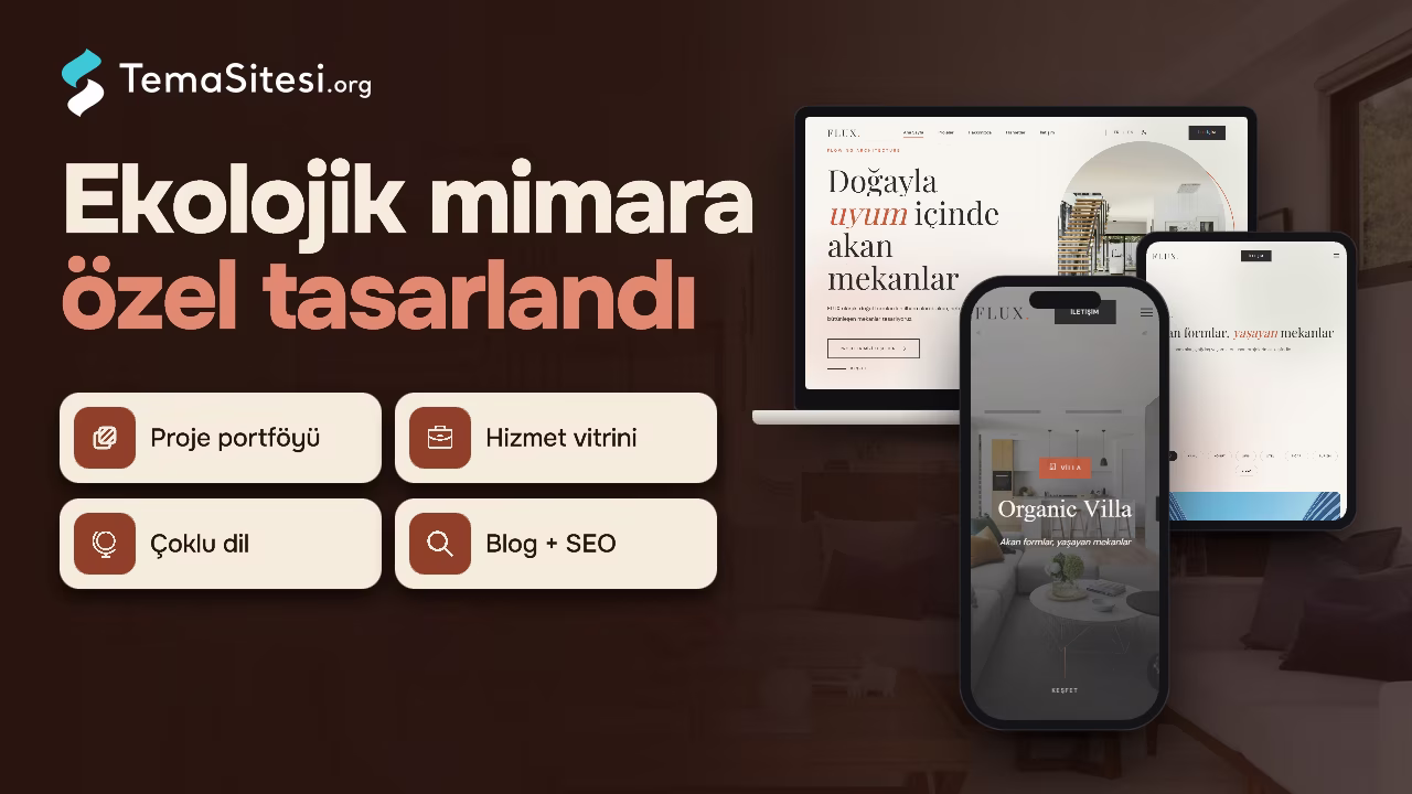 FLUX - Organik Mimarlık Stüdyosu Web Sitesi Teması