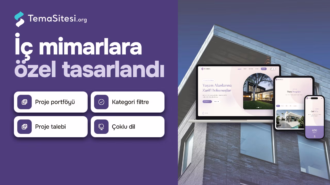 FORMA - Butik İç Mimarlık ve Tasarım Web Sitesi Teması