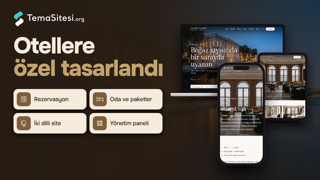 Grand Palace - Lüks Otel ve Konaklama Web Sitesi Teması