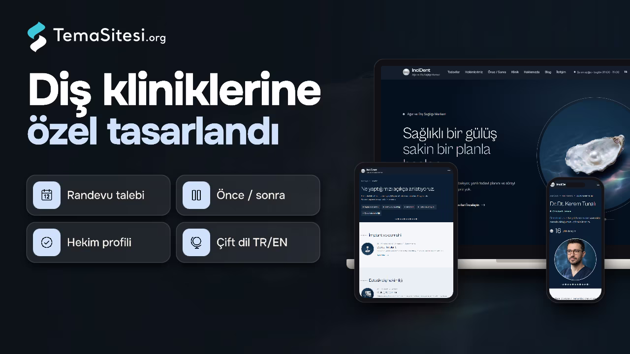 InciDent - Diş Kliniği ve Ağız Sağlığı Merkezi Web Sitesi Teması