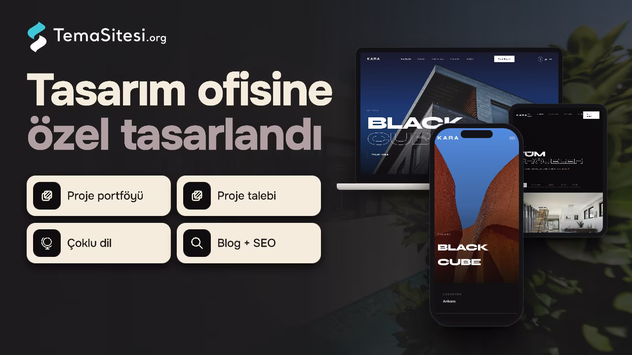 KARA - Minimalist Mimarlık Ofisi Web Sitesi Teması