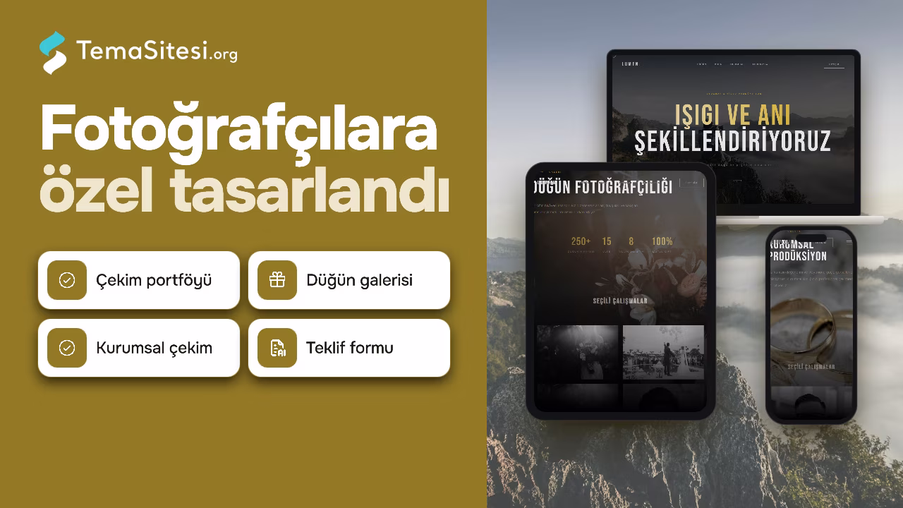 Lumen Studio - Fotoğraf Stüdyosu Web Sitesi Teması