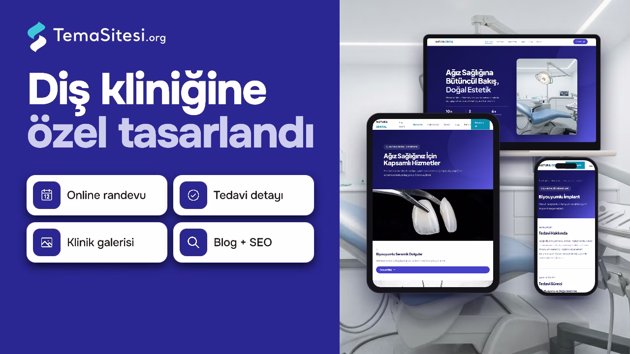 Natura Dental - Minimal İnvaziv Diş Kliniği Web Sitesi Teması