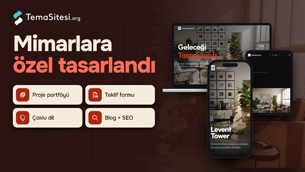 NEXUM Mimarlık - Premium Mimarlık Ofisi Web Sitesi Teması