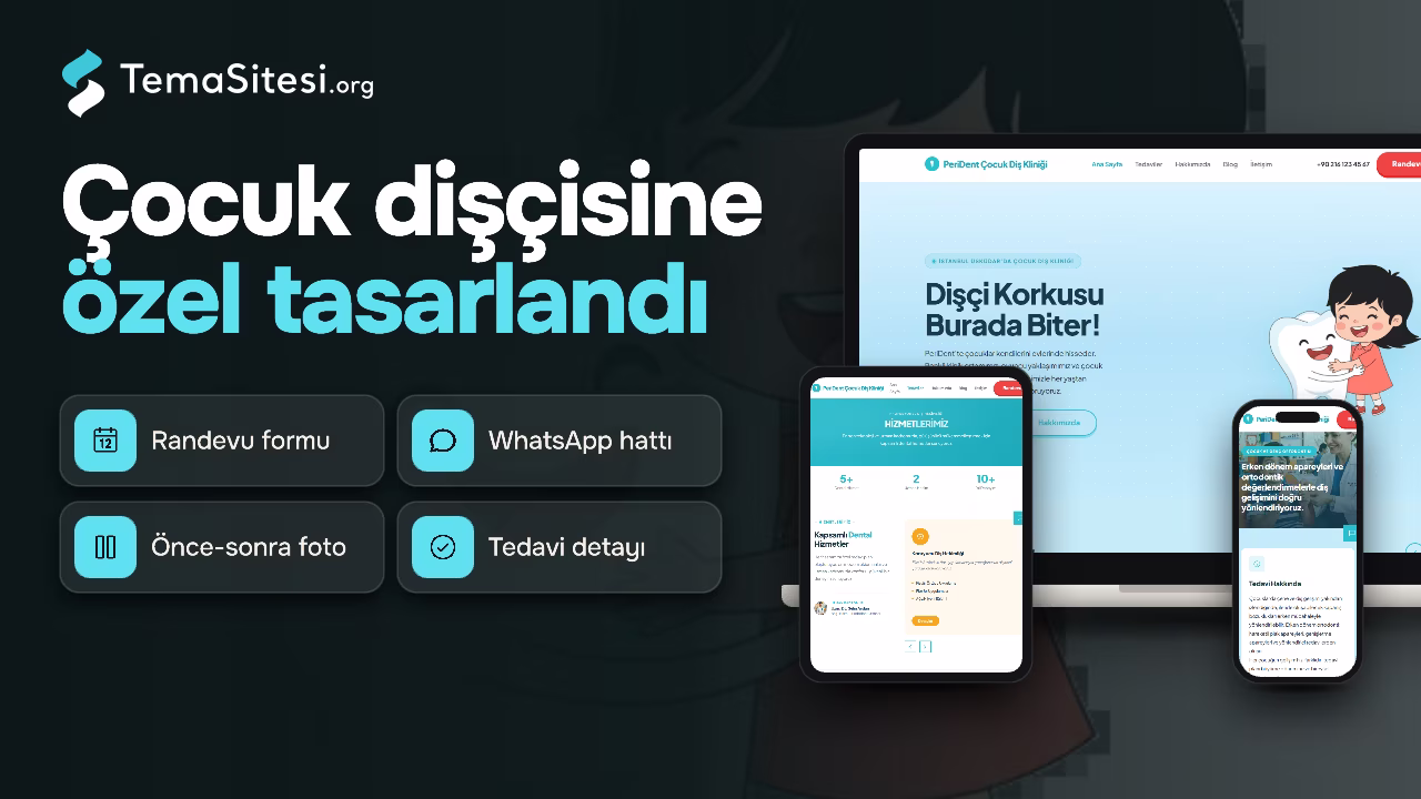 PeriDent - Çocuk Diş Kliniği ve Pedodonti Uzmanı Web Sitesi Teması