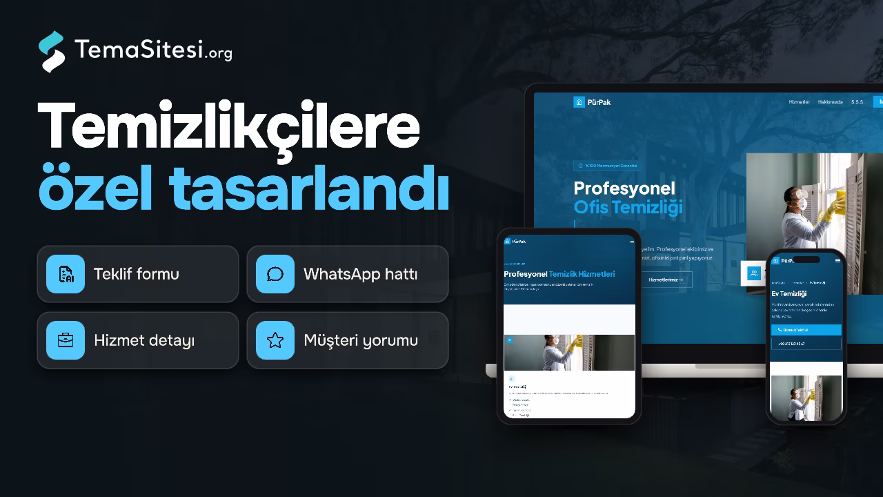PurPak - Temizlik Hizmetleri Web Sitesi Teması