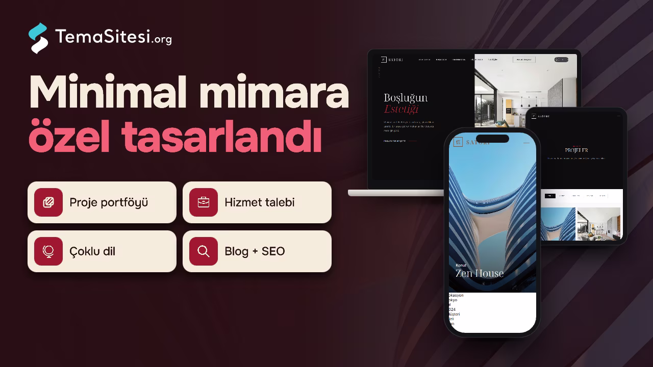SATORI - Zen Mimarlık ve Tasarım Web Sitesi Teması