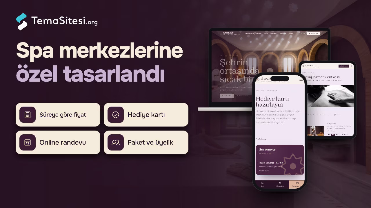 Serenova - SPA ve Wellness Merkezi Web Sitesi Teması