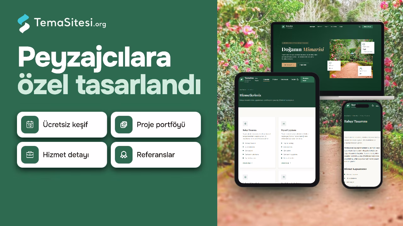 TerraZen - Peyzaj ve Bahçe Tasarım Web Sitesi Teması