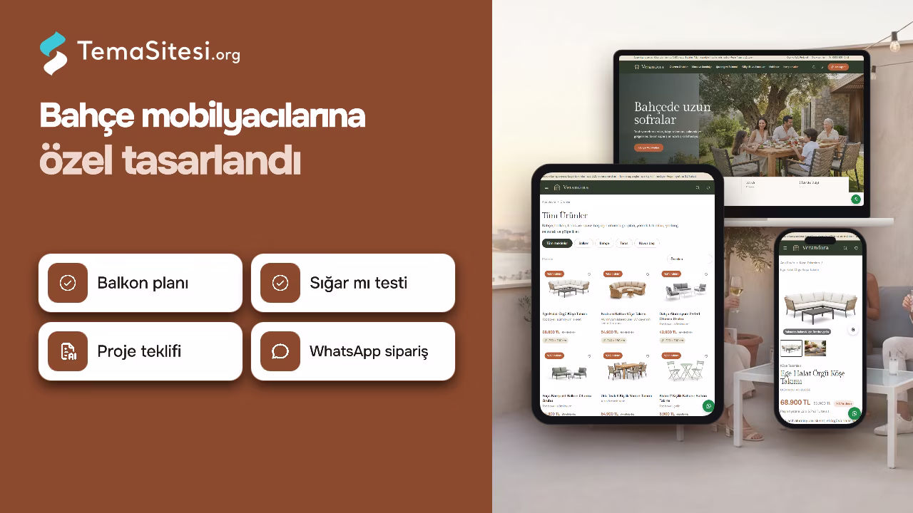 Verandora - Bahçe, Balkon ve Teras Mobilyası Satan Firmalar için Web Sitesi Teması