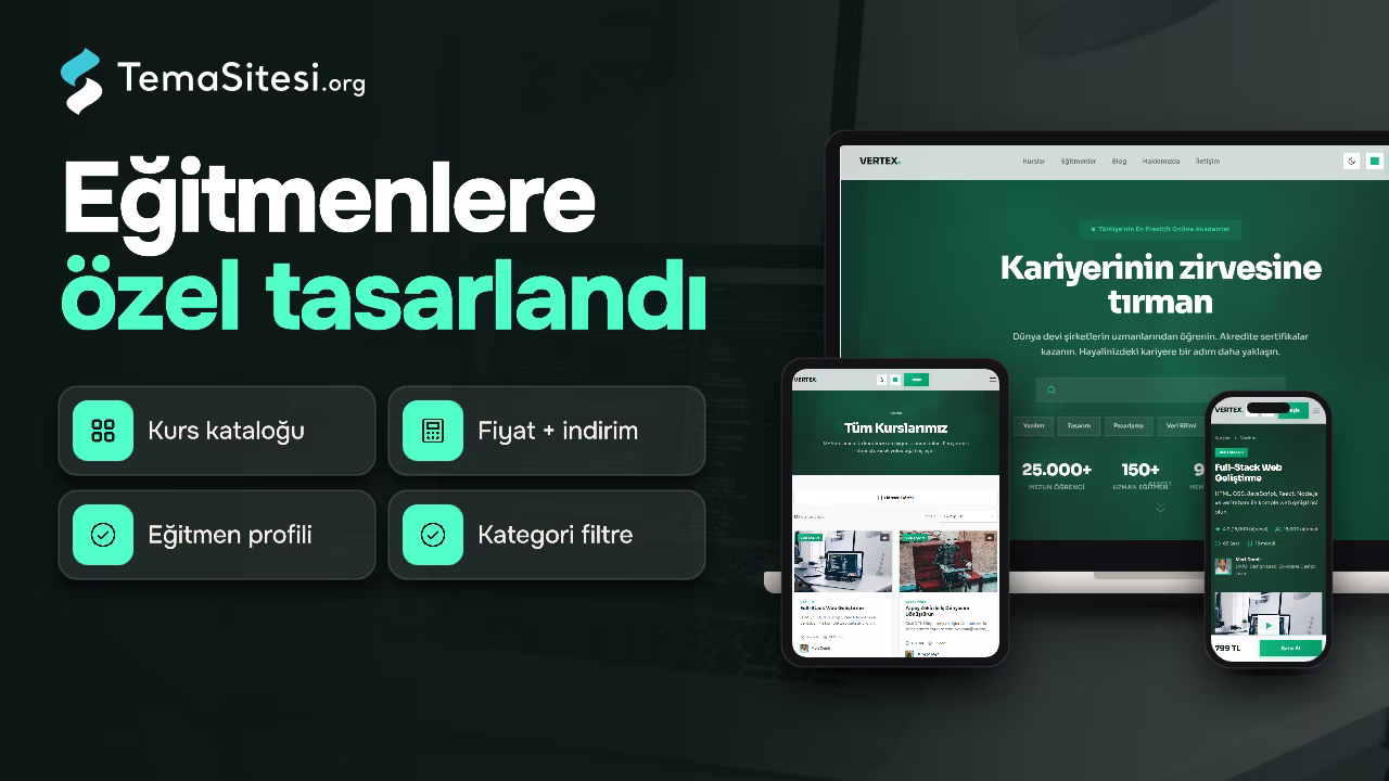 VERTEX Education - Online Eğitim Platformu Teması