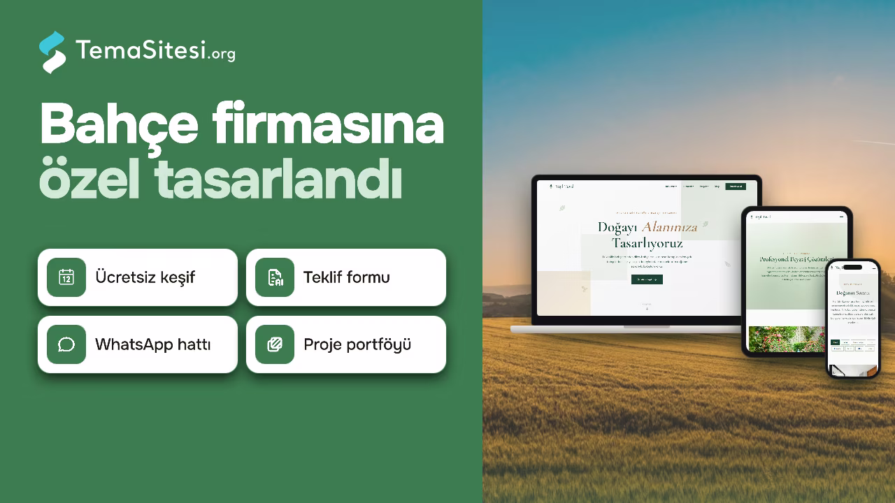 Yeşil Tuval - Çiçekçi ve Peyzaj Web Sitesi Teması